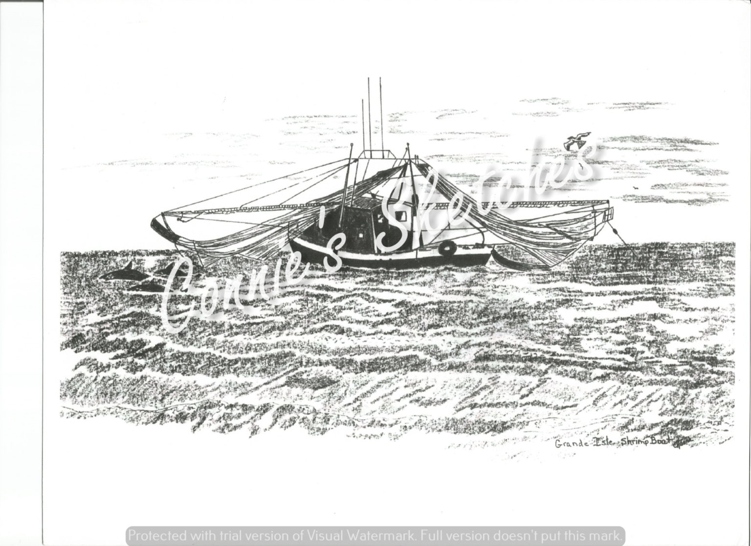Grand Isle Shrimp Boat – Connie’s Sketches