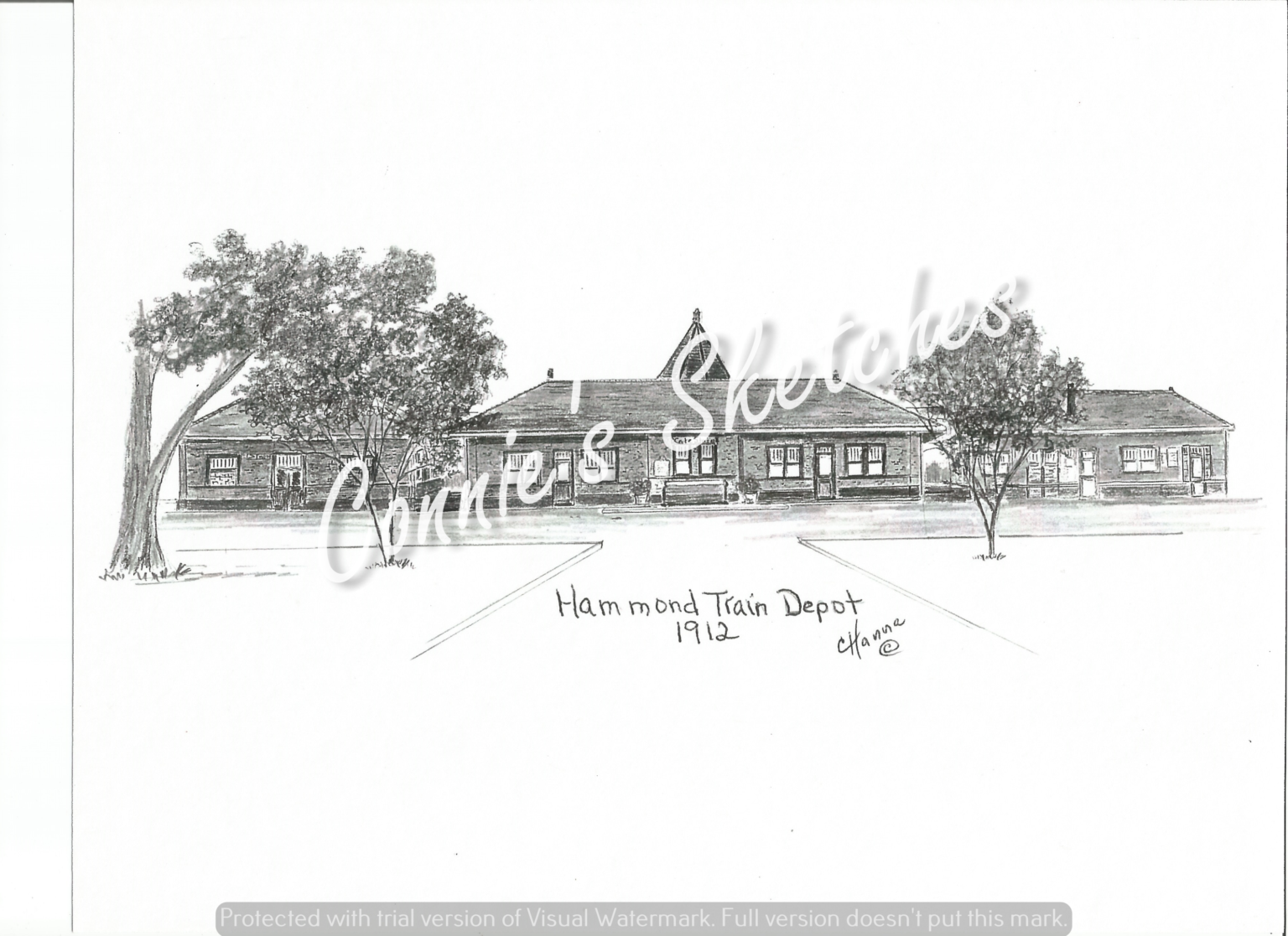 Hammond Train Depot 1912 Connie’s Sketches